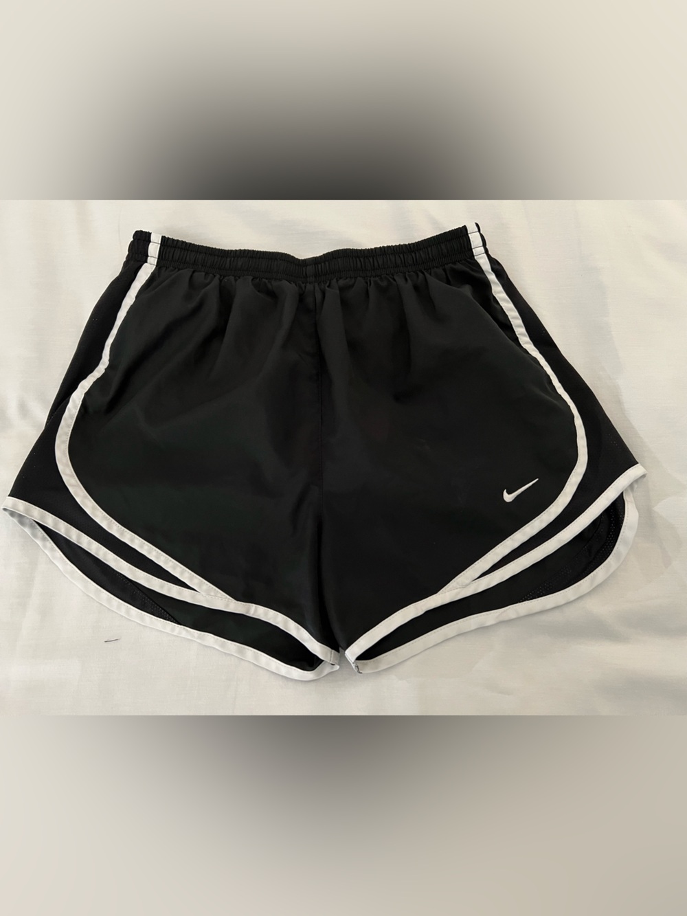 Nike Black Athletic Shorts with White Piping